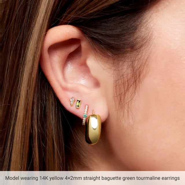 Green Tourmaline Stud Earrings
