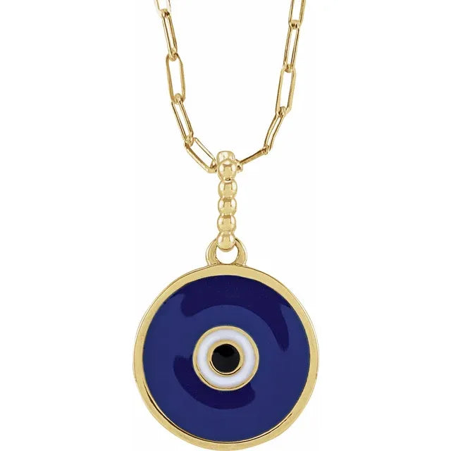 Enamel Evil Eye Necklace