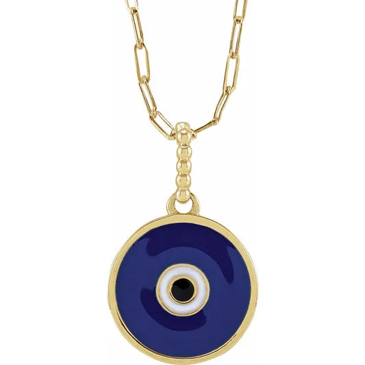 Enamel Evil Eye Necklace