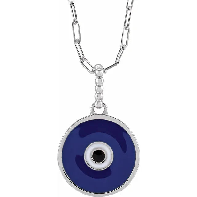 Enamel Evil Eye Necklace