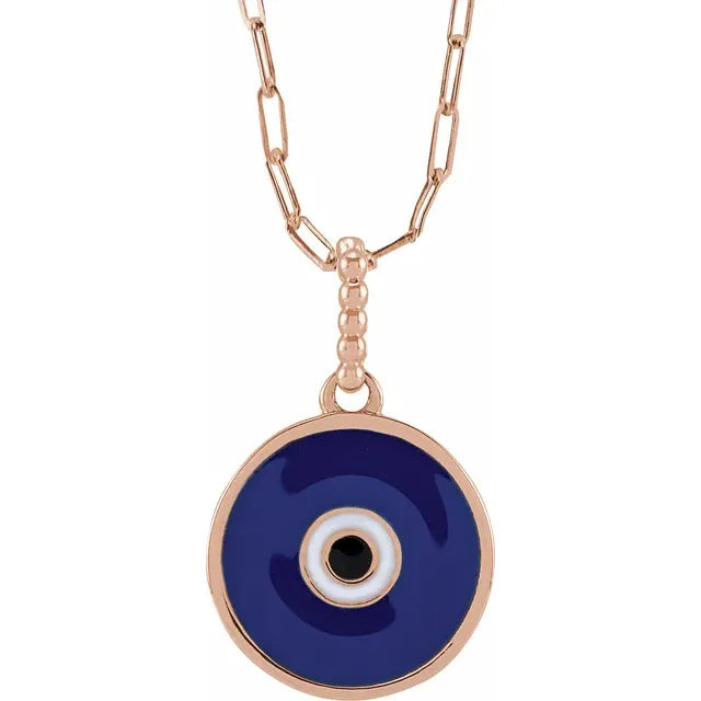 Enamel Evil Eye Necklace