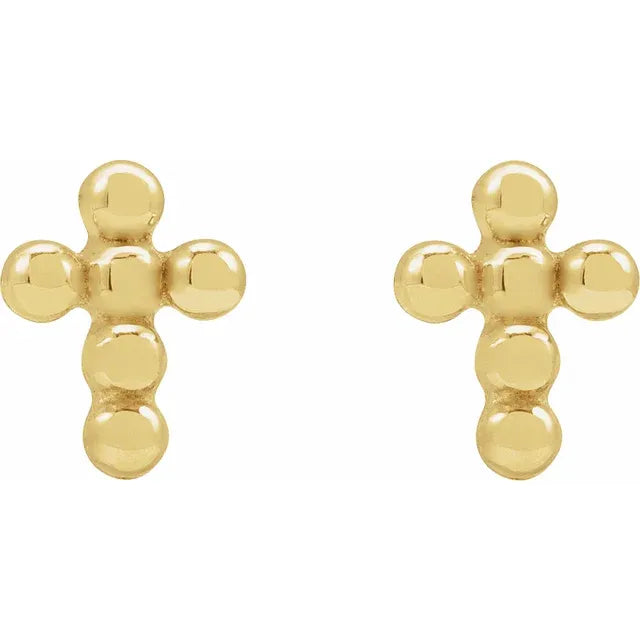 Mini Beaded Cross Earrings