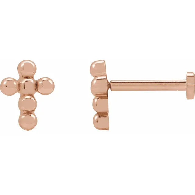 Mini Beaded Cross Earrings