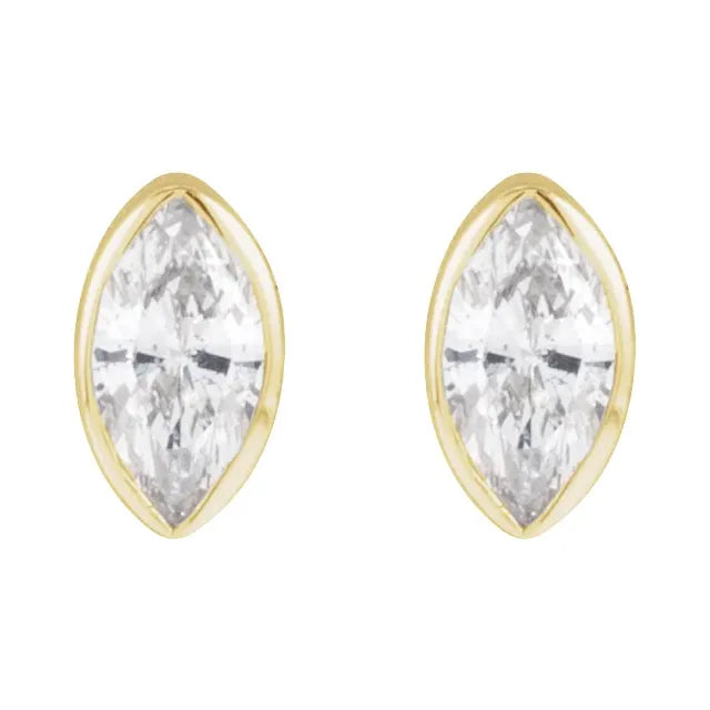 Marquise Diamond Flat Back Earring (single)