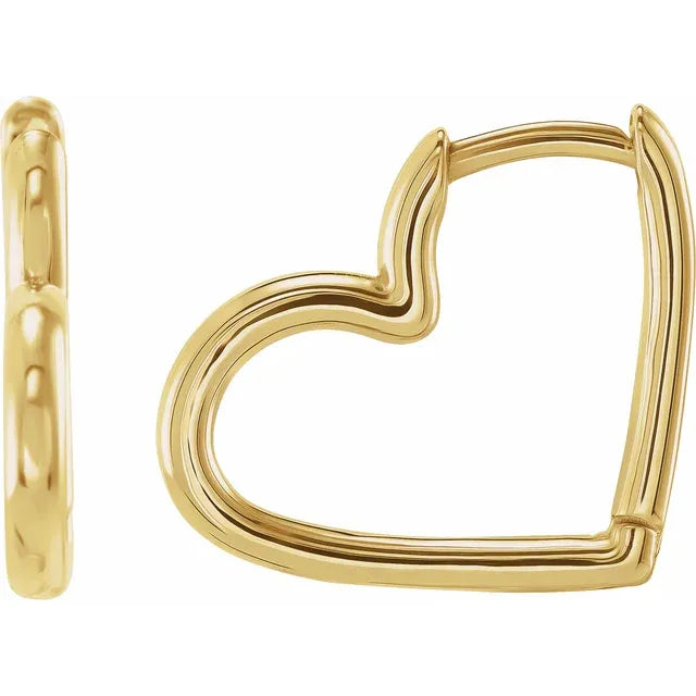 Heart Shaped Huggie Earrings