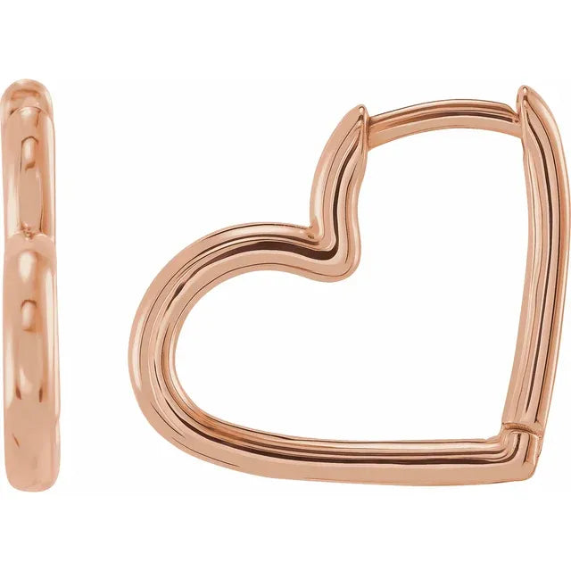 Heart Shaped Huggie Earrings