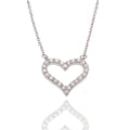 Sterling Silver and Diamond Heart Necklace