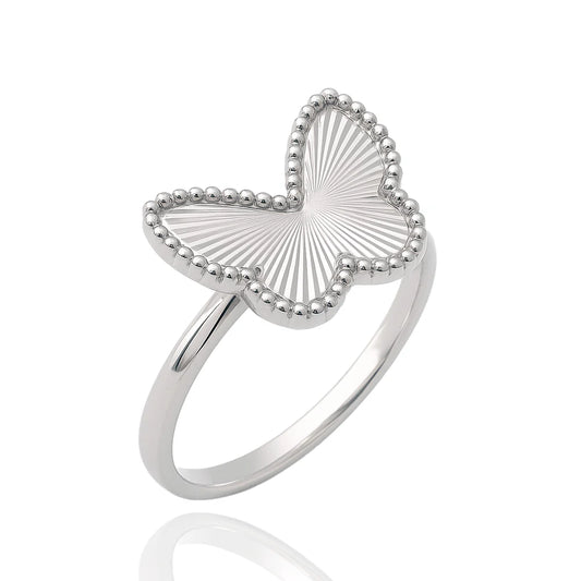 Sterling Silver Sparkling Butterfly Ring