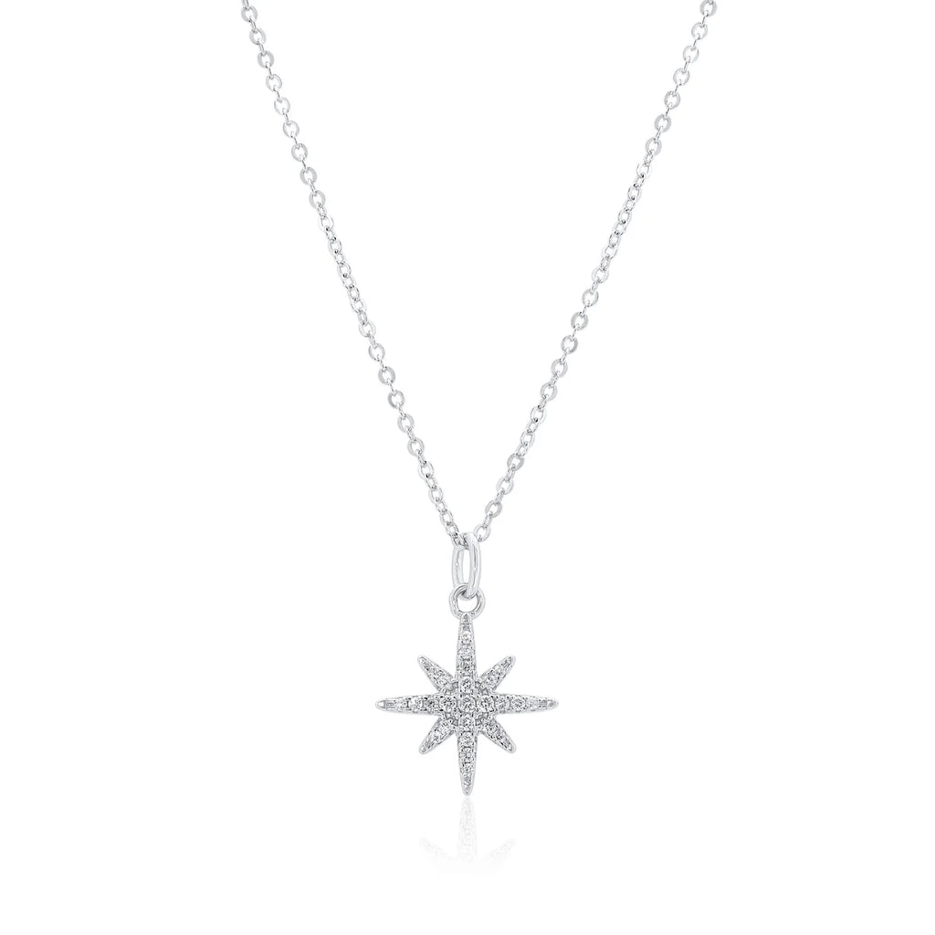 Sterling Silver Moissanite North Star Necklace