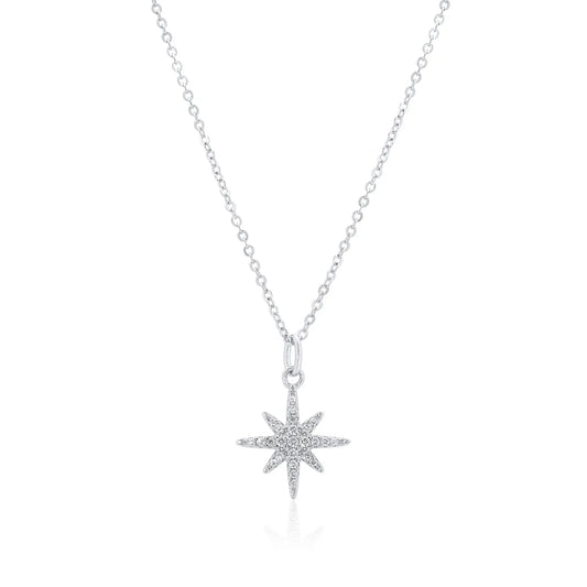 Sterling Silver Moissanite North Star Necklace