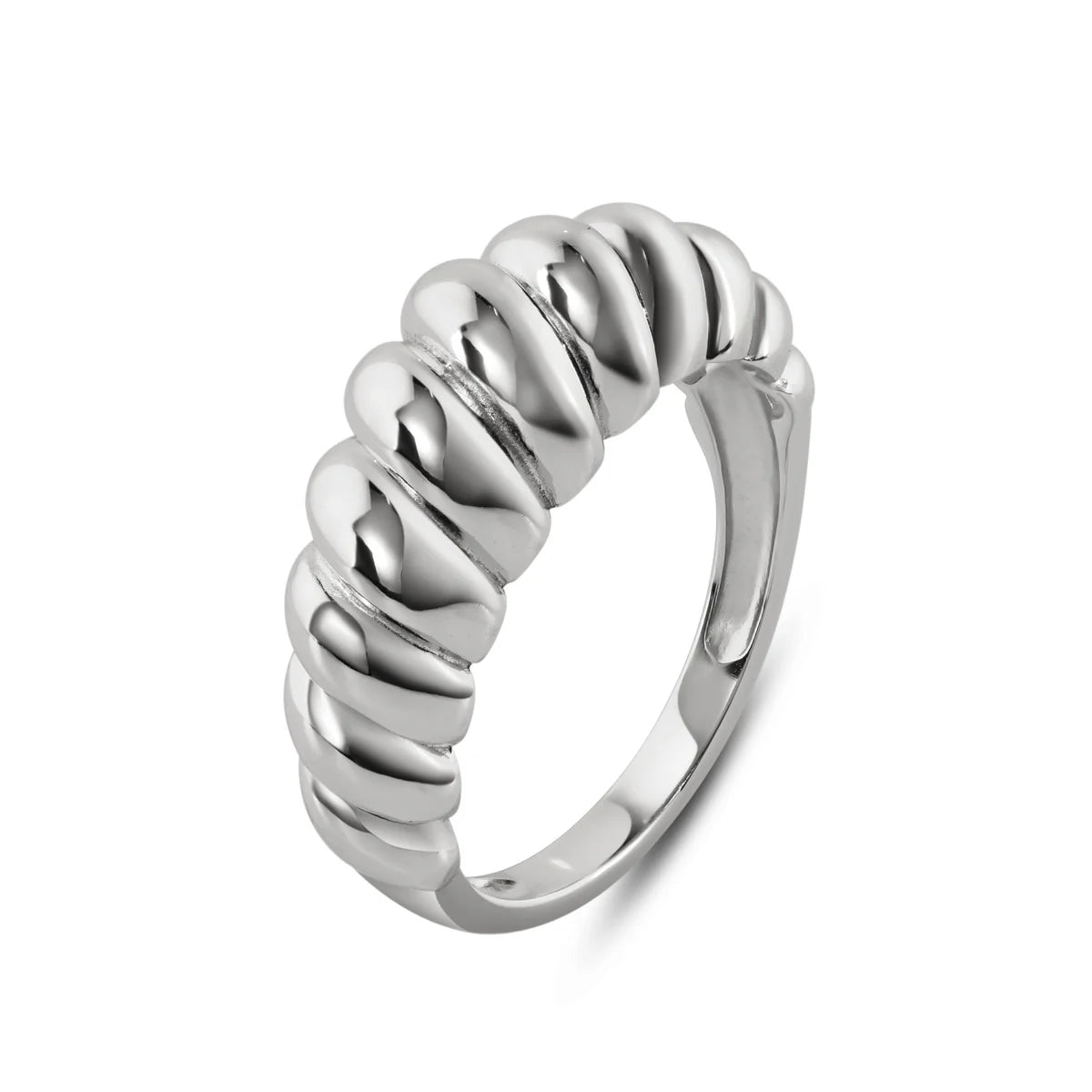 Sterling Silver Croissant Design Ring