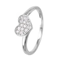 Sterling Silver Pave Heart Ring