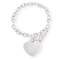 Sterling silver Link Bracelet w/ Heart Charm (small)
