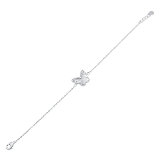 Sterling Silver Sparkling Butterfly Bracelet