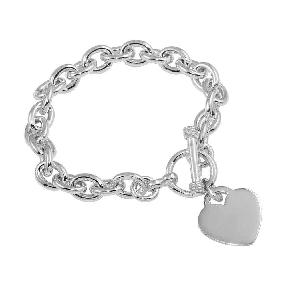 Toggle Clasp Silver Link Bracelet