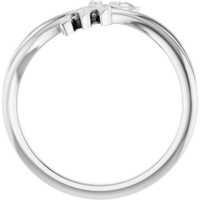 Sterling Silver Leaf Bypass Ring