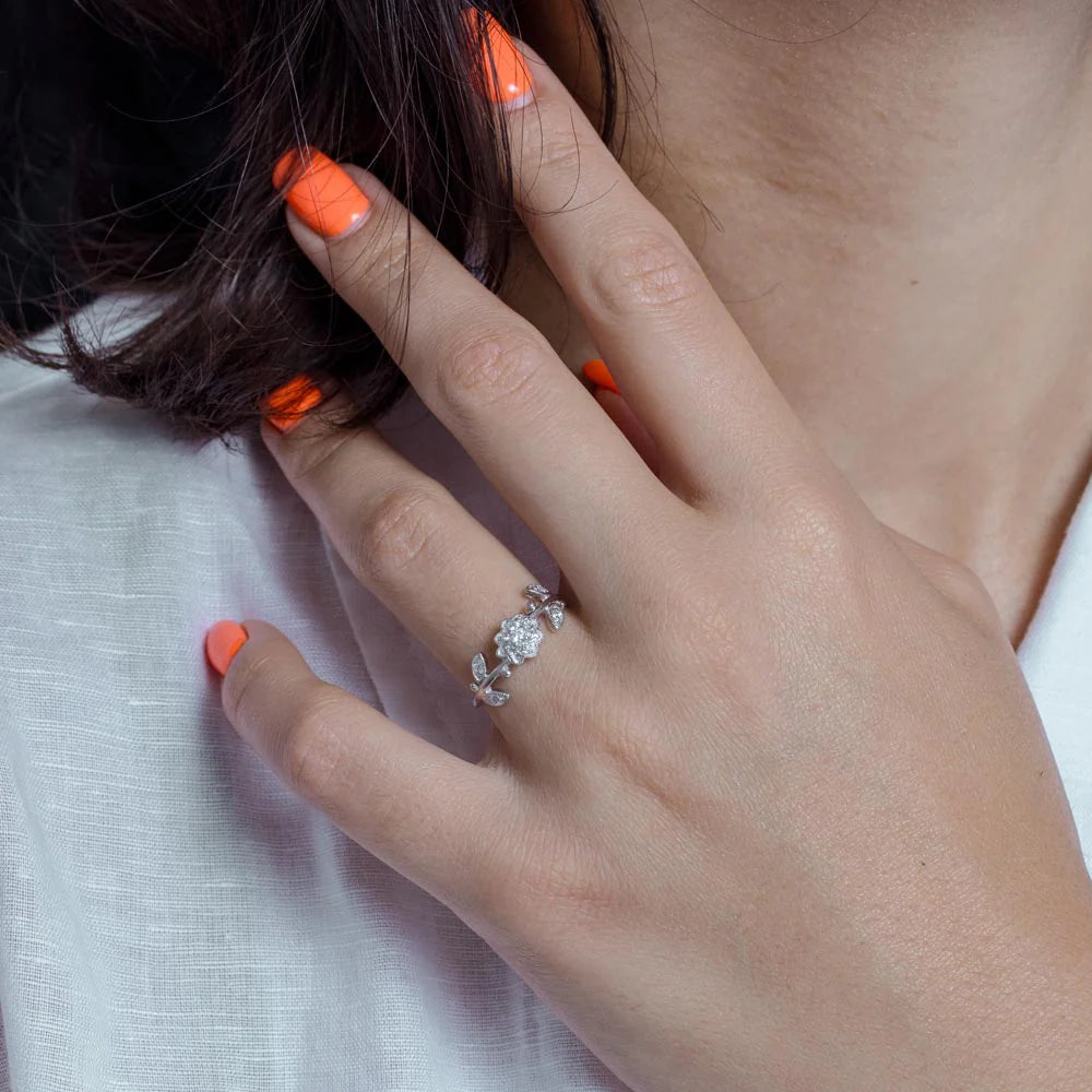 Sterling Silver Floral Ring