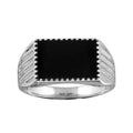 Sterling Silver and Black Enamel Ring