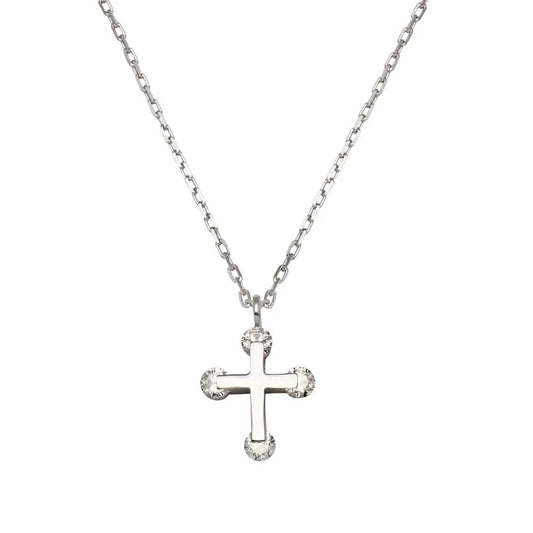 Sterling Silver Floating Stone mini Cross
