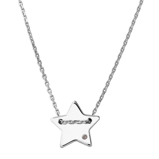 Sterling Silver Through Chain Star Necklace