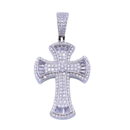 Sterling Silver Large Curved End Cross