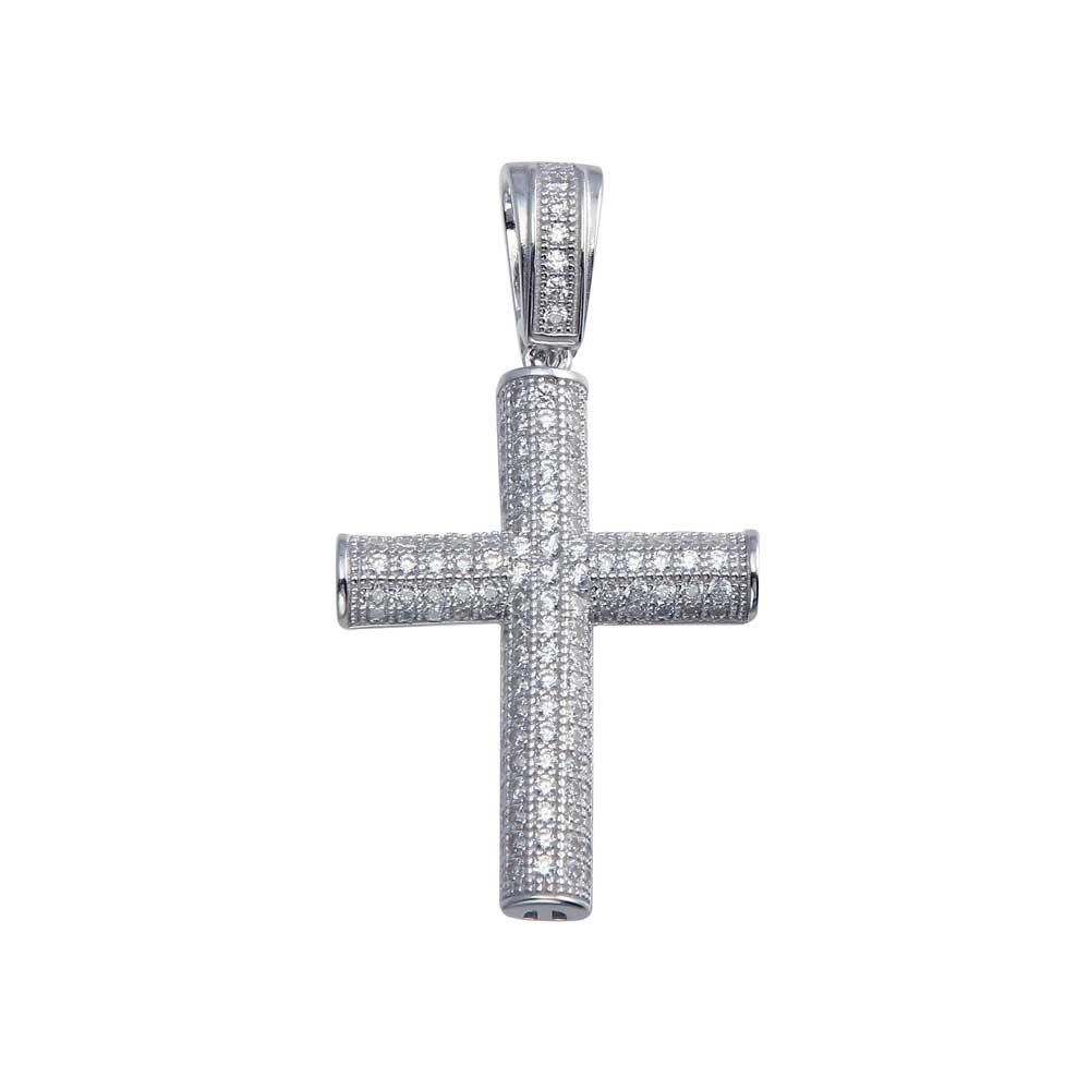 Sterling Silver Pave Cross Pendant