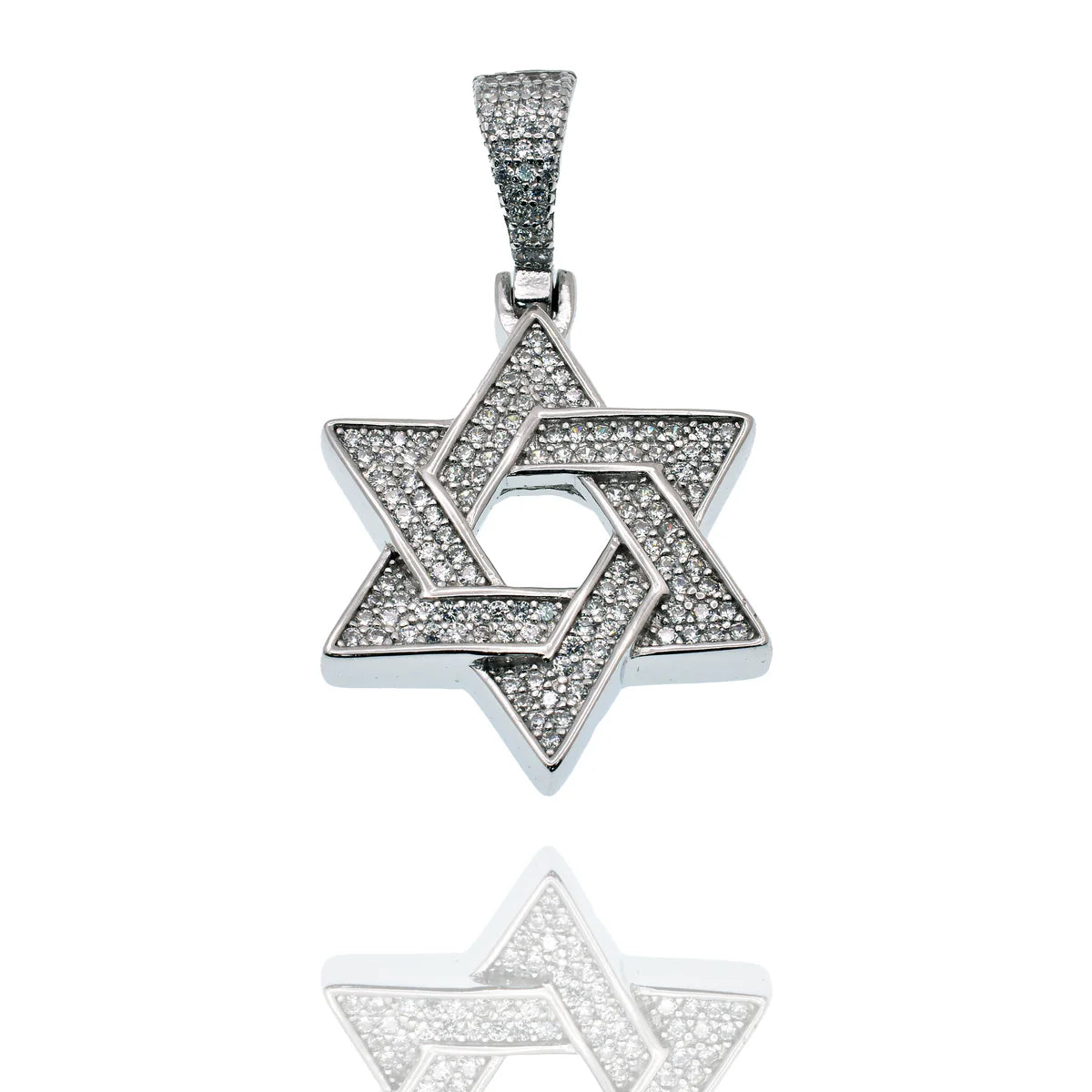 Sterling Silver Pave Star of David Pendant