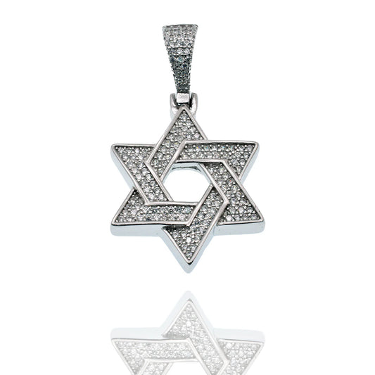 Sterling Silver Pave Star of David Pendant