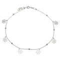 Sterling Silver Flower Dangle Anklet