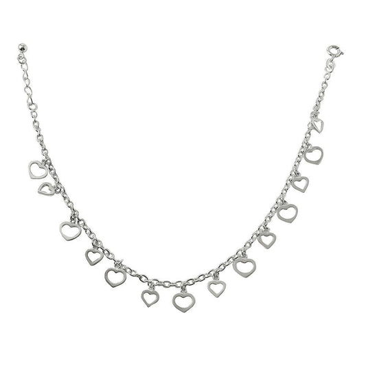 Sterling Silver Heart Charm Anklet