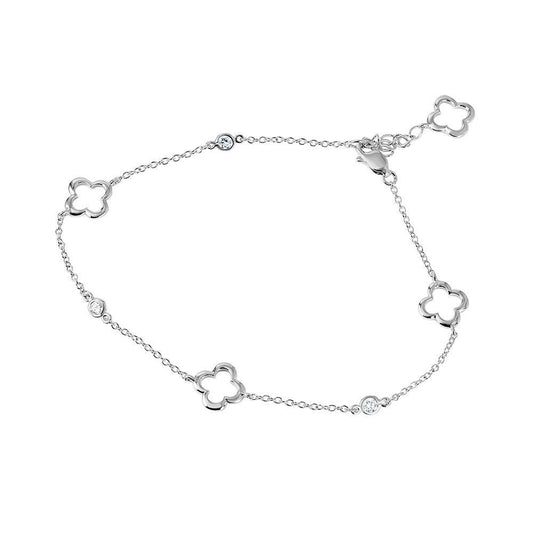 Sterling Silver Clover Anklet