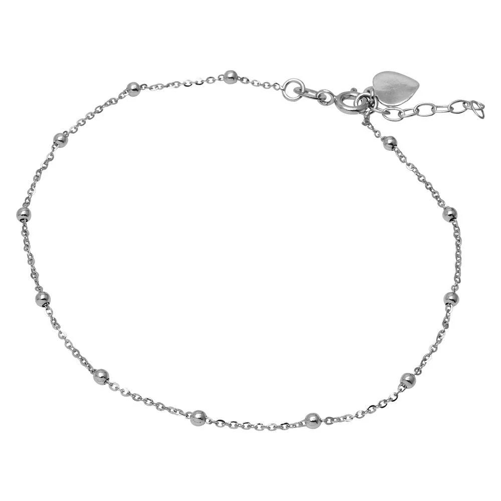 Sterling Silver Anklet w/ Beads