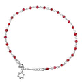 Sterling Silver Ref Beaded Star of David Anklet