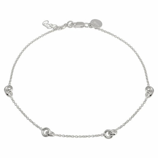Sterling Silver Interlocking Link Anklet