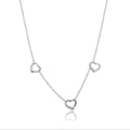 Sterling Silver 3 Heart Necklace