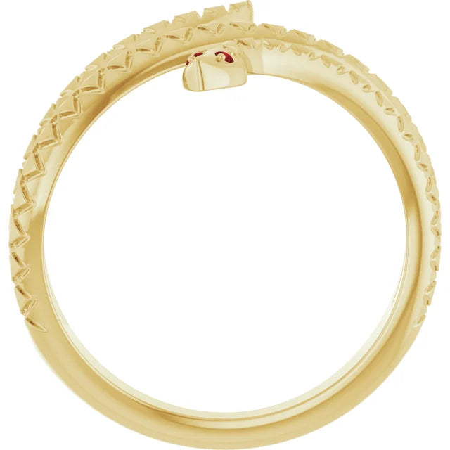 Garnet Eyed Snake Ring