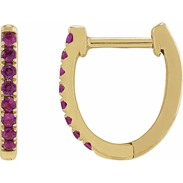 Colored Oval Huggie Earrings