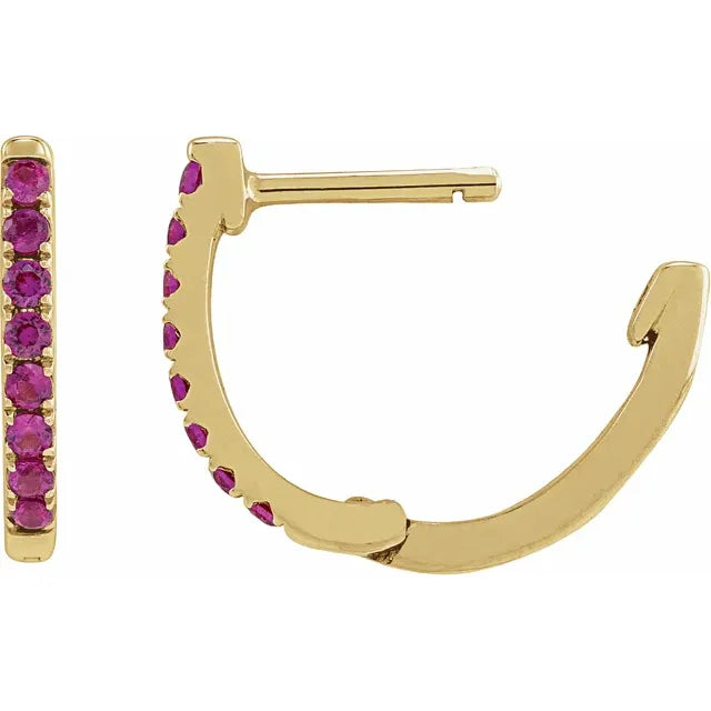 Colored Oval Huggie Earrings