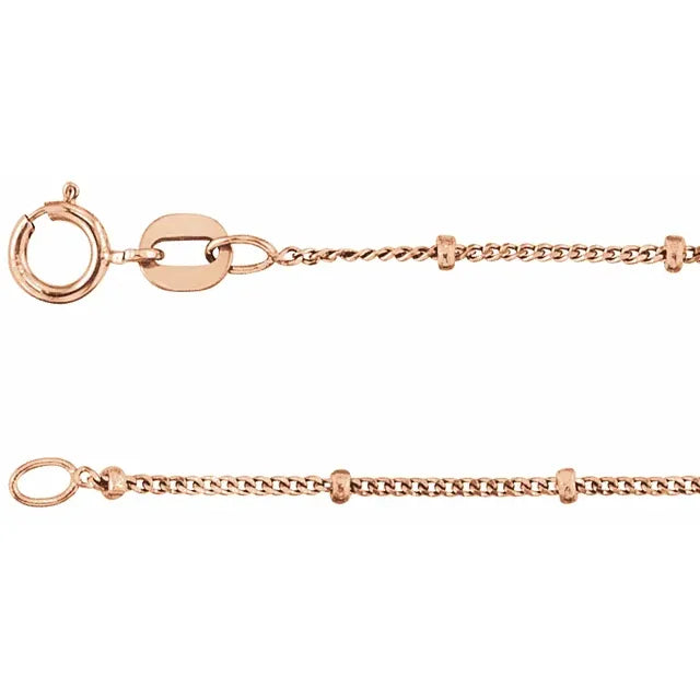 1mm Beaded Curb Chain