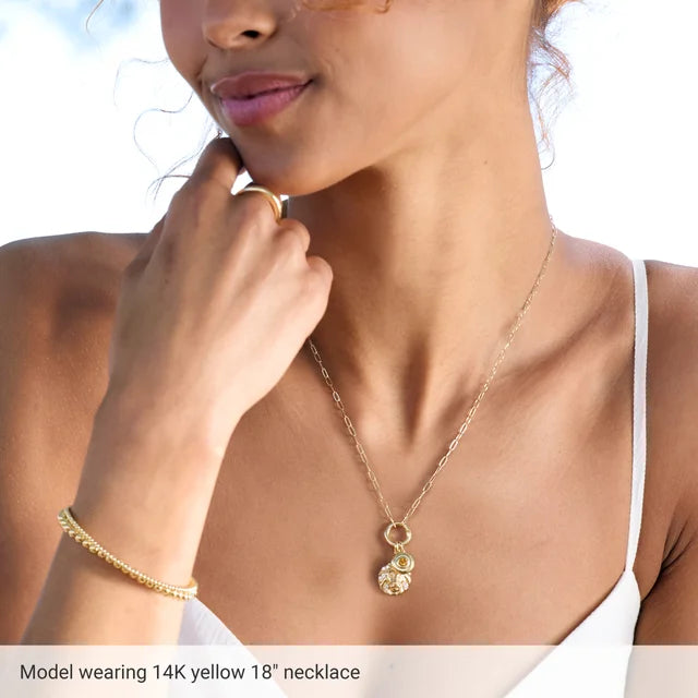 Circle Charm Holder Necklce