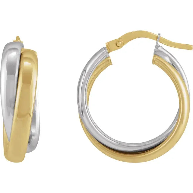 2 Tone Hoop Earrings