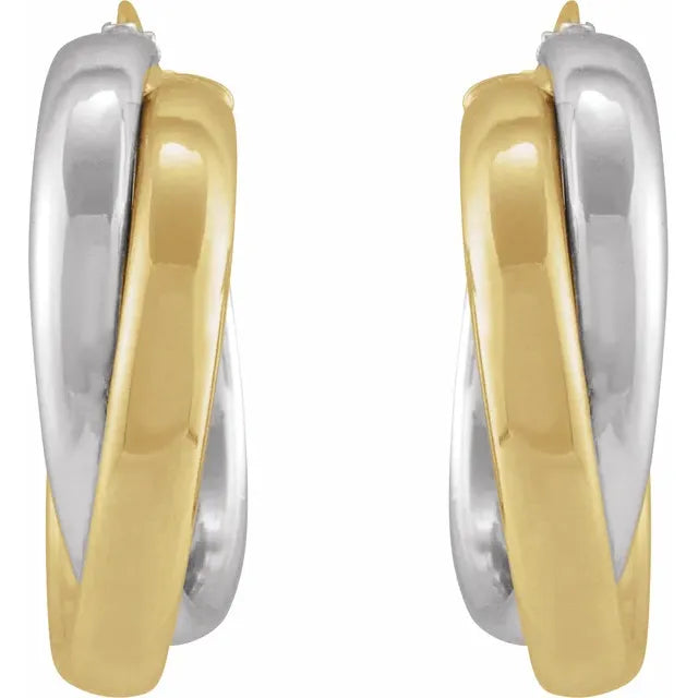 2 Tone Hoop Earrings