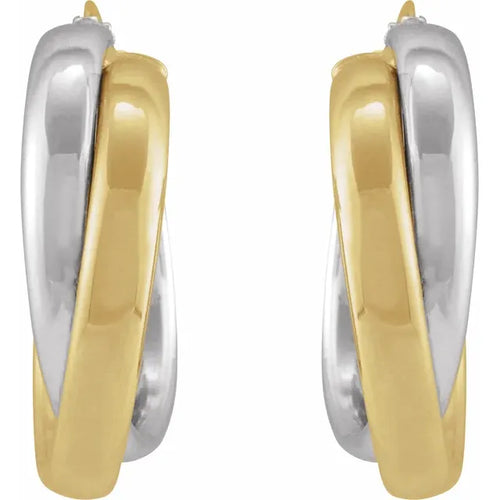 2 Tone Hoop Earrings
