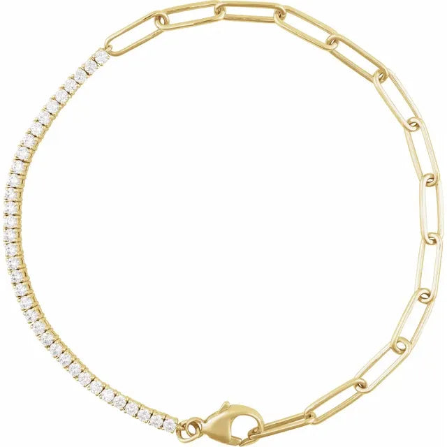 50/50 Tennis and Paperclip Bracelet