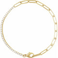 50/50 Tennis and Paperclip Bracelet
