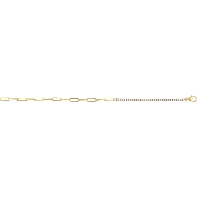 50/50 Tennis and Paperclip Bracelet