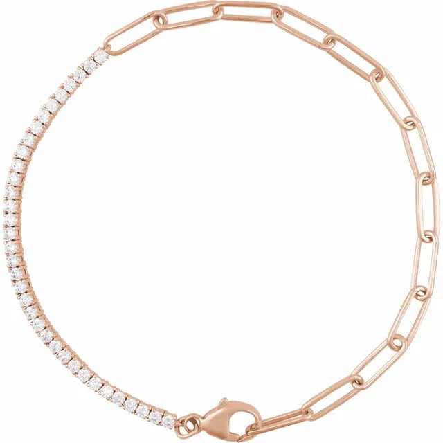 50/50 Tennis and Paperclip Bracelet