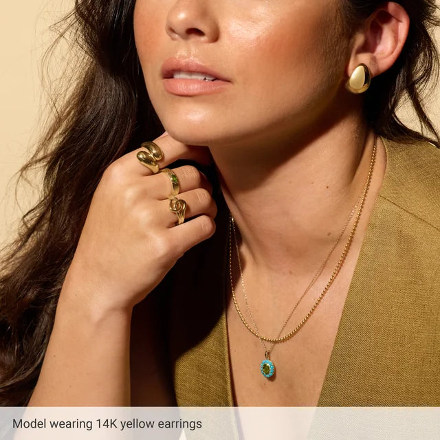 Hollow Puff Pointed Stud Earrings