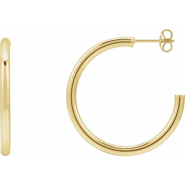 2.5mm Hollow Hoop Earrings