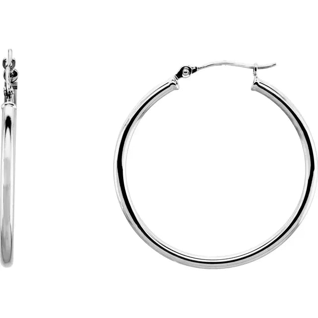 2mm Hollow Hoop Earrings
